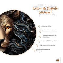 Deine Limited Edition Golden Lion wartet nur darauf, deine heimische Galerie zu erweitern. Detailreich mit einer ästhetischen Fargebung und Nuancierung inspiriert es dich Tag für Tag. Die große aber zeitlose Erscheinung macht Golden Lion zu deinem langjährigen Begleiter in deiner Wohnung. Lass dich von deiner Limited Edition immer wieder inspirieren.