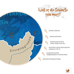 Leinwandbild - Schweizkarte Blue Ocean - Pinnwand