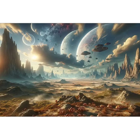 Deine Limited Edition Spaceship Excursion ist ein Must-Have, um deinen Räumen einen Hauch von Magie und Exklusivität zu verleihen. Stell dir vor, wie diese Bilder – jedes für sich ein Fenster in eine andere Welt – deine Wände in eine Galerie verwandeln. Sie bringen Geschichten und Träume in deinen Alltag, fesseln Blicke und entfachen Gespräche.