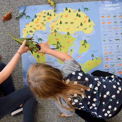 Weltkarte Dinosaurier - Jura Zeit