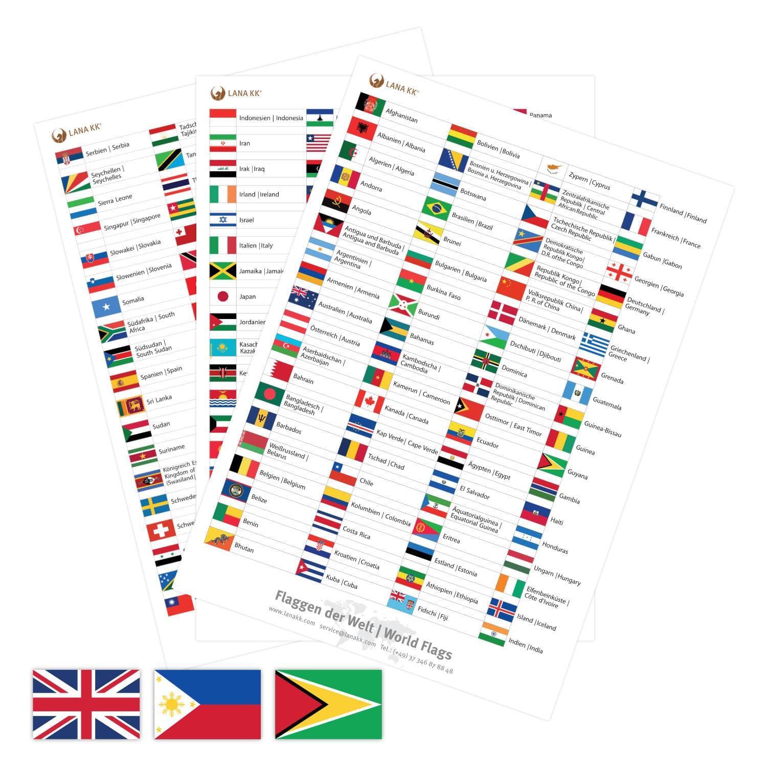 Sticker - Flaggen der Welt – Lana KK®
