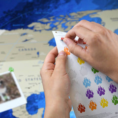 Sticker Pfotenabdruck zum Dekorieren Deiner Weltkarte