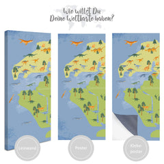 Weltkarte Dinosaurier - Jura Zeit