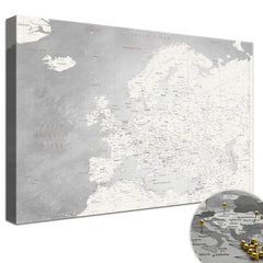 Leinwandbild - Europakarte Champagner - Pinnwand