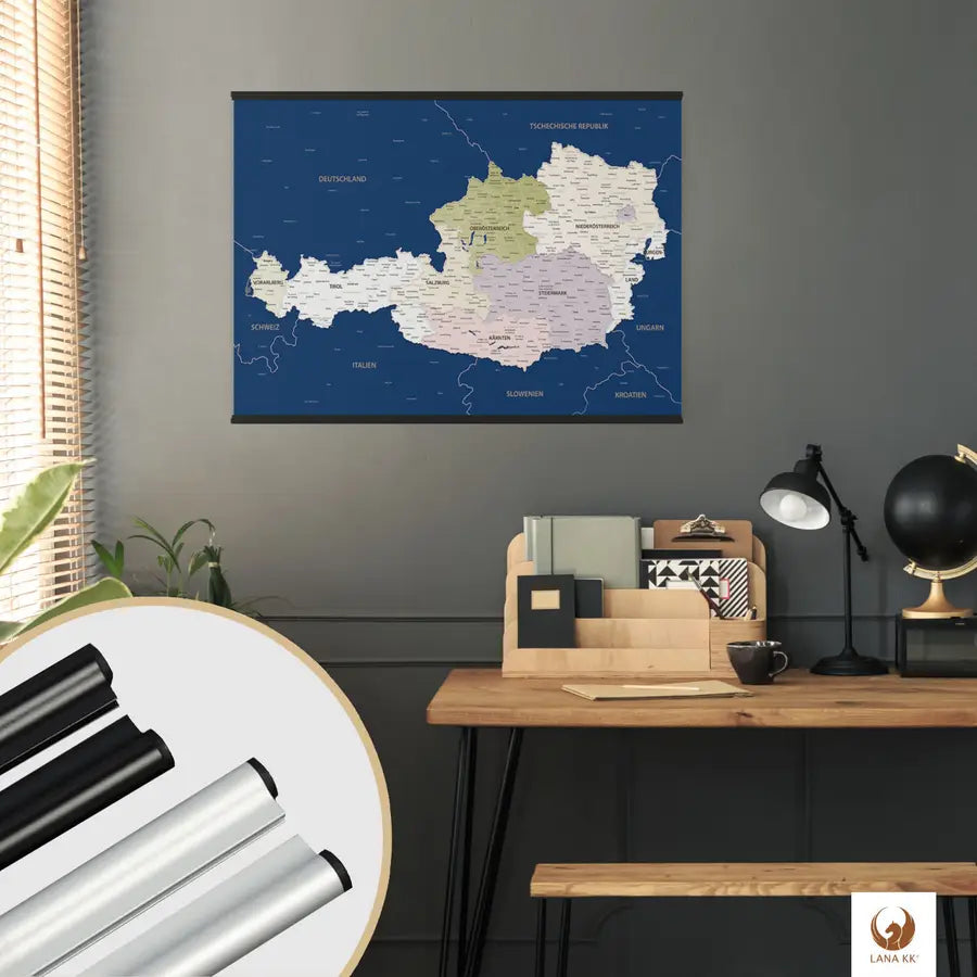Farben, die den Unterschied machen! Deine Österreichkarte Blau besticht mit erstklassigem Druck, leuchtenden Farben und ist dabei vollkommen frei von Chemie und Farbstoffen.