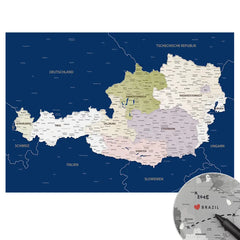 Deine Österreichkarte Blau als stilvolles Poster.