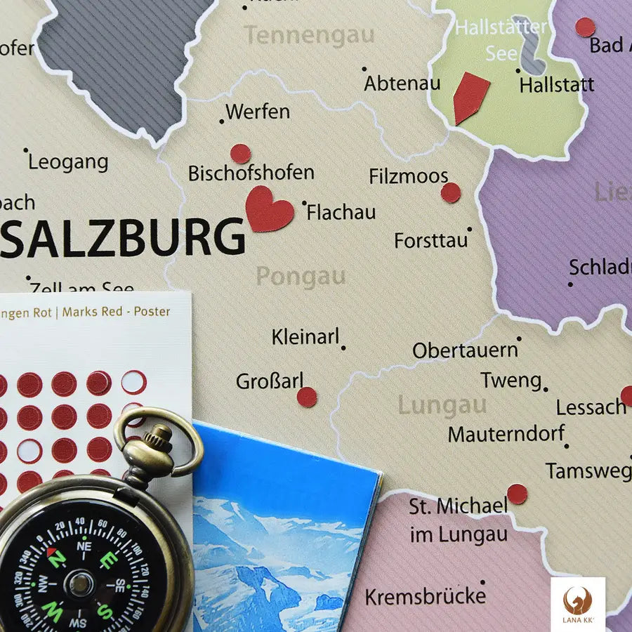 Für einen optimalen Transport kommt Deine Österreichkarte Graphit Grau gerollt zu Dir.