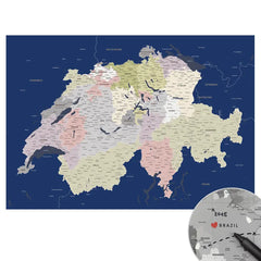 Deine Schweizkarte Blau als stilvolles Poster.