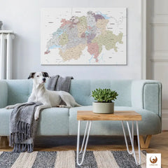 Egal in welchen Raum Du Deine Schweizkarte Weiß platzierst, sie wird immer die Blicke auf sich ziehen.