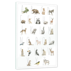 Ein echtes Schmuckstück - Dein Tierwelt Alphabet Motiv als Glasbild ist besonders edel.