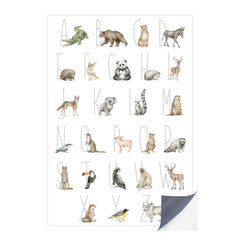 Schnell und einfach - als Klebeposter ist Dein Tierwelt Alphabet Motiv besonders einfach an die Wand zu bringen.