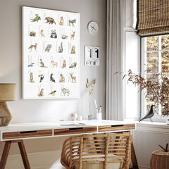 Ob Kinderzimmer, Wohnzimmer, Schlafzimmer oder Flur - Dein Tierwelt Alphabet Bild passt in jeden Raum.