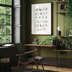 Stilvoll und schlicht fügt sich Dein Tierwelt Alphabet Poster in Deine Räume ein.