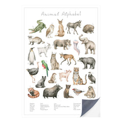 Schnell und einfach - als Klebeposter ist Dein Tierwelt Alphabet Motiv besonders einfach an die Wand zu bringen.