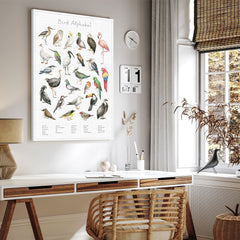 Ob Kinderzimmer, Wohnzimmer, Schlafzimmer oder Flur - Dein Tierwelt Vogel Alphabet Bild passt in jeden Raum.
