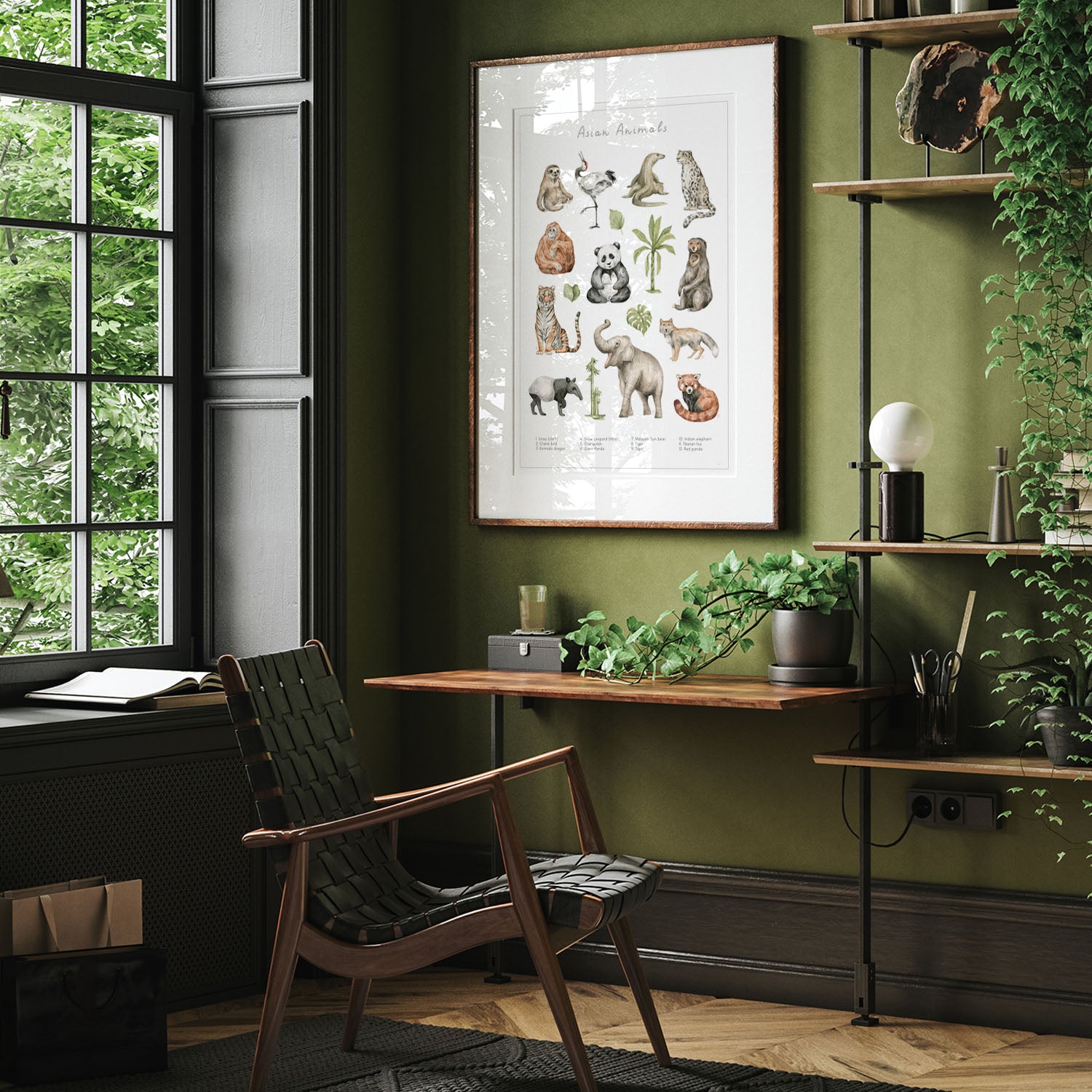 Stilvoll und schlicht fügt sich Dein Tierwelt Asien Poster in Deine Räume ein.