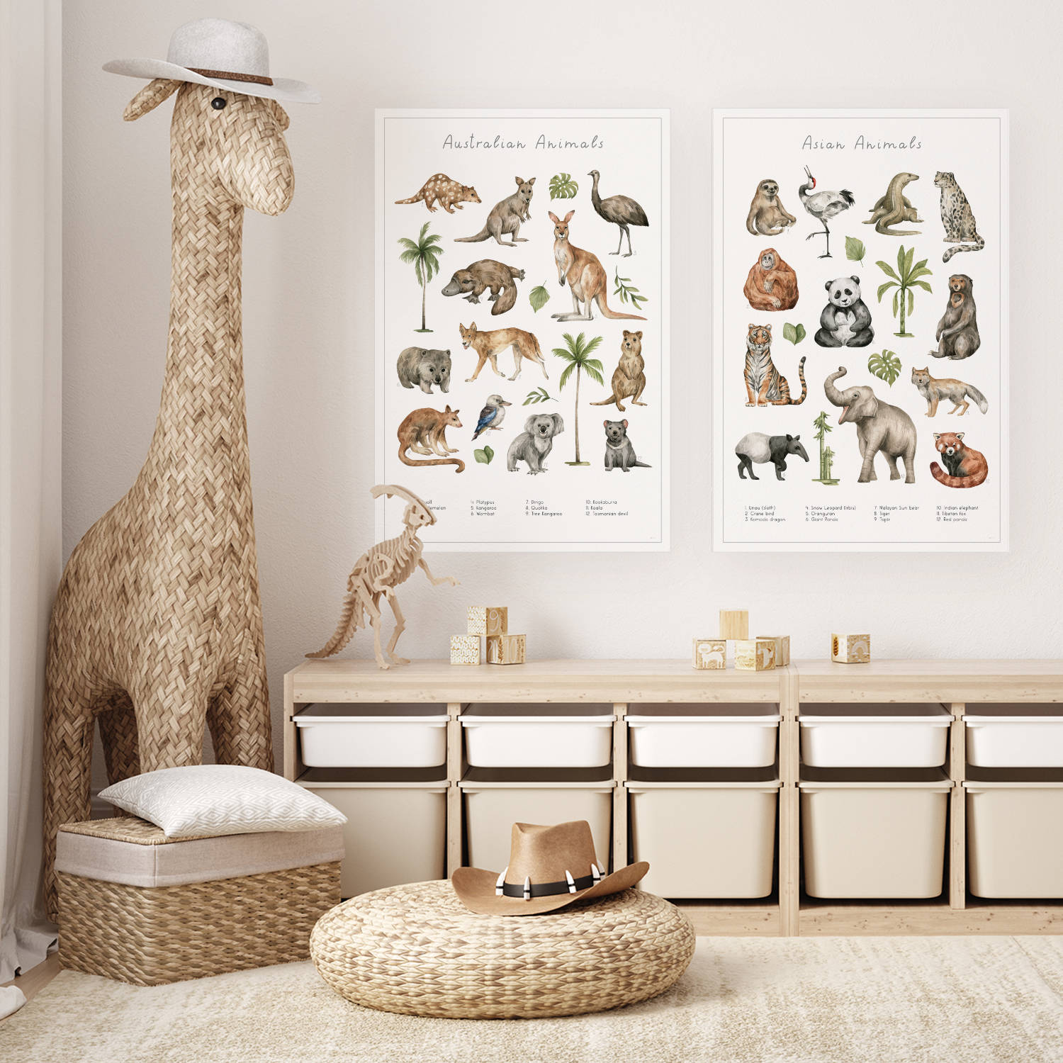 Liebevoll gestaltete Tiere im Aquarellstil verschönern nicht nur jedes Kinderzimmer, sondern auch weitere Raume Deines Zuhauses.