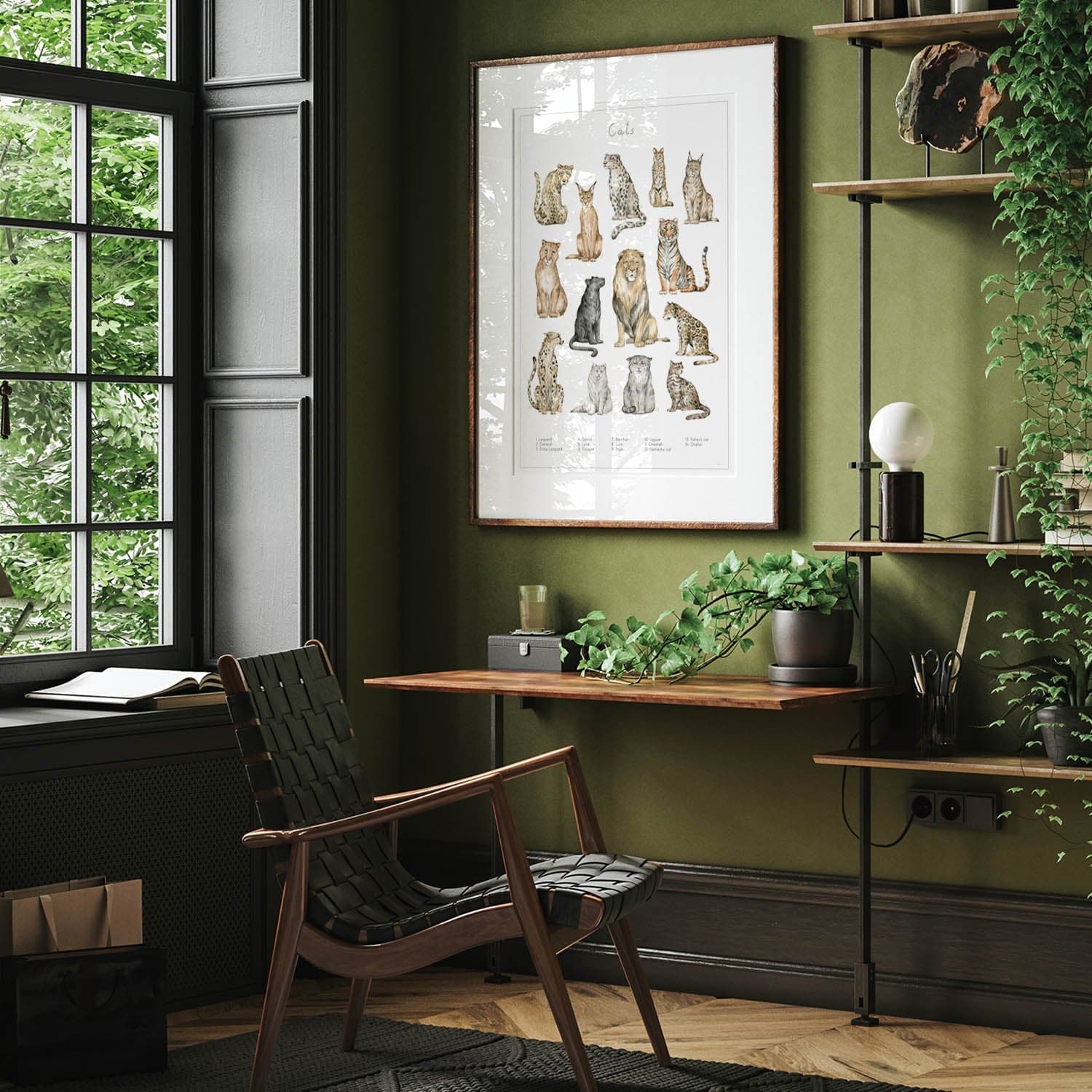 Stilvoll und schlicht fügt sich Dein Tierwelt Katzen Poster in Deine Räume ein.