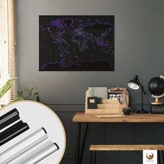 In deinem stilvollen Arbeitszimmer findet deine Weltkarte Neon als Poster den perfekten Platz. Sie ist nicht nur ein Dekorationsstück, sondern lässt deine Reisen immer wieder lebendig werden. Markiere mit Stickern und klebe kleinen Fotos an als interaktive Chronik deiner Abenteuer. Mit Posterschienen kannst du schick und super einfach deine Weltkarte als Poster an die Wand hängen.