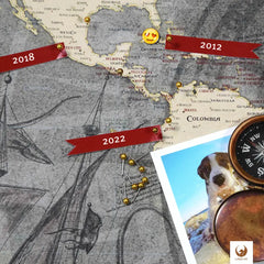 Deine Piratenkarte Blackbeard ist stabil konstruiert und ist optimal zum Pinnen Deiner Reiseziele.