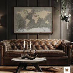 Farben, die den Unterschied machen! Deine Piratenkarte Blackbeard besticht mit erstklassigem Druck, leuchtenden Farben und ist dabei vollkommen frei von Chemie und Farbstoffen. Rustikal gestaltete Weltkarte für dein herrschaftlichen Wohn-Look.