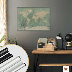 In deinem stilvollen Arbeitszimmer findet deine Piratenkarte Mary als Poster den perfekten Platz. Sie ist nicht nur ein Dekorationsstück, sondern lässt deine Reisen immer wieder lebendig werden. Markiere mit Stickern und klebe kleinen Fotos an als interaktive Chronik deiner Abenteuer. Mit Posterschienen kannst du schick und super einfach deine Weltkarte als Poster an die Wand hängen.