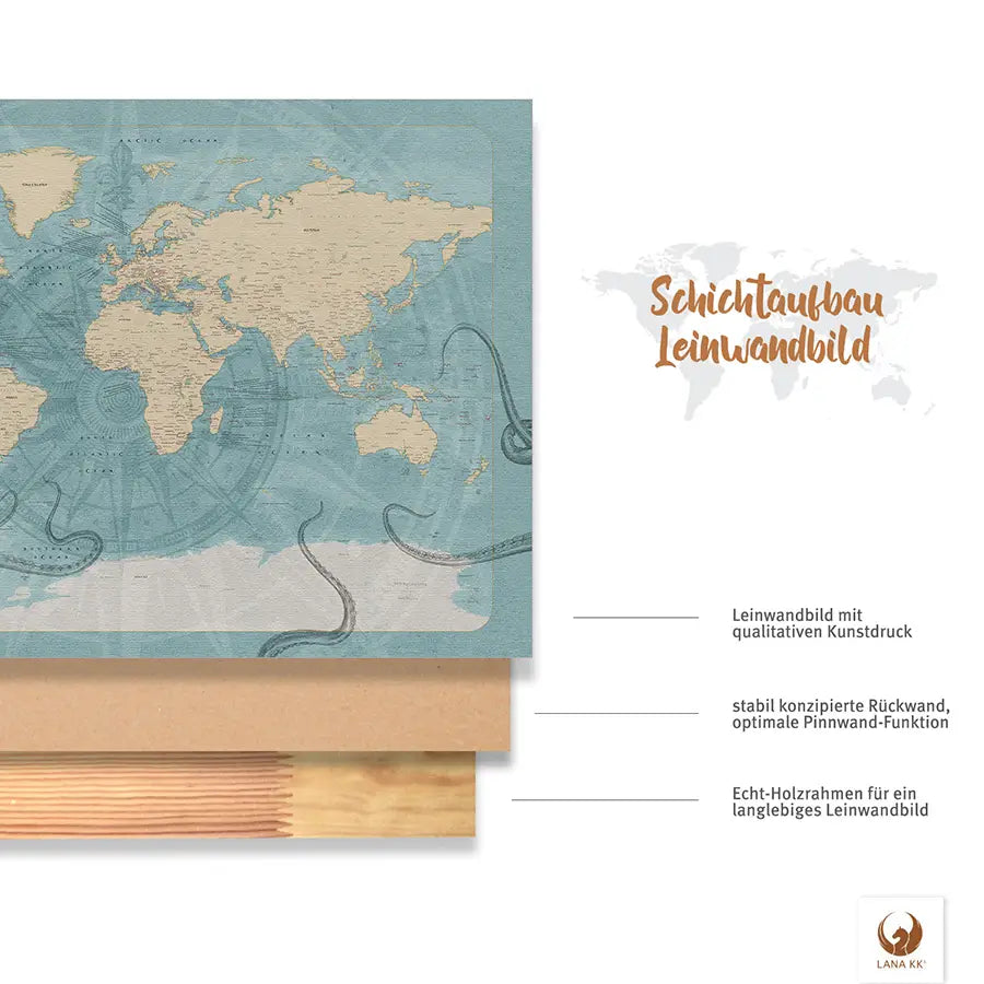 Dank vormontierter Zackenaufhänger kannst Du Deine Piratenkarte Sparrow direkt an die Wand bringen und mit dem Pinnen loslegen.