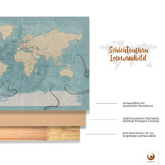 Dank vormontierter Zackenaufhänger kannst Du Deine Piratenkarte Sparrow direkt an die Wand bringen und mit dem Pinnen loslegen.