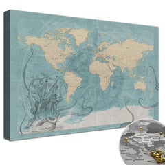 Leinwandbild - Piratenkarte Sparrow - Pinnwand