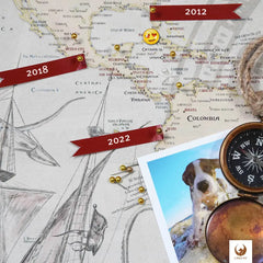 Deine Piratenkarte Teague ist stabil konstruiert und ist optimal zum Pinnen Deiner Reiseziele.