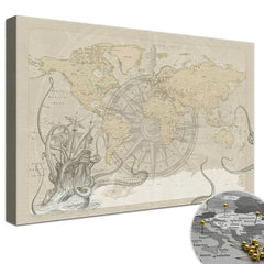 Leinwandbild - Piratenkarte Teague - Pinnwand