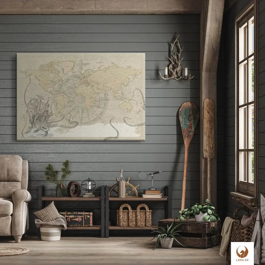 Egal in welchen Raum Du Deine Piratenkarte Teague platzierst, sie wird immer die Blicke auf sich ziehen.