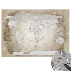Premium Poster -  World Map Beige