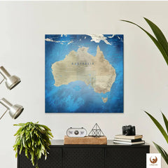 Egal in welchen Raum Du Deine Australienkarte Meerestiefe platzierst, sie wird immer die Blicke auf sich ziehen.