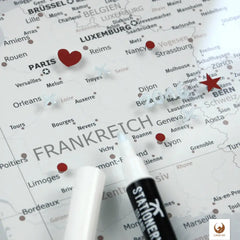 Magnetisches Glasbild – Europakarte Champagner