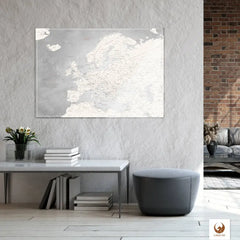 Magnetisches Glasbild – Europakarte Champagner