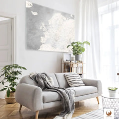 Magnetisches Glasbild – Europakarte Champagner