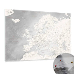 Magnetisches Glasbild – Europakarte Champagner