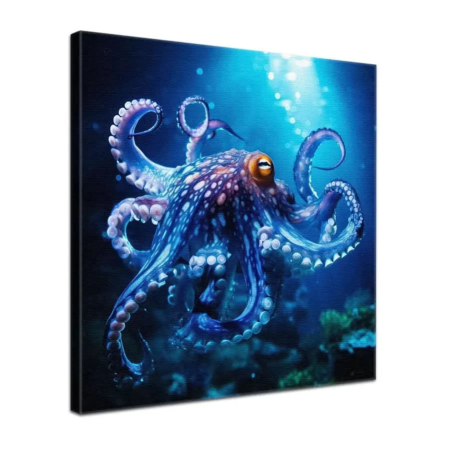 Erwecke Deine Wände zum Leben mit Fascinating Octopus als einzigartige Limited Edition. Deine Limited Edition ist auf eine Baumwoll-Leinwand von 360 g/m² mit seidenglänzender Oberfläche gedruckt. Gespannt wird sie auf einen 2 cm tiefen Keilrahmen und so kommt [Motivname] in jedem deiner Räume zur Geltung. Mit ökologischen, wasserbasierten Farben bedruckt, die vollständig abbaubar sind, und UV-echten Farben, verspricht es dir für mindestens 75 Jahre lebendige Freude.
