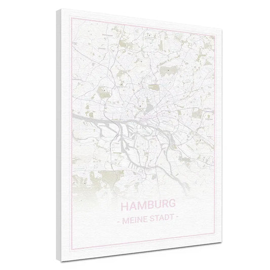 Erwecke Deine Wände zum Leben mit deiner Städtekarte Hamburg White als Premium-Variante. Deine Städtekarte ist auf eine Baumwoll-Leinwand von 320 g/m² mit matter Oberfläche gedruckt. Gespannt wird sie auf einen 2 cm tiefen Keilrahmen und kommt deine Städtekarte in jedem deiner Räume zur Geltung. Mit ökologischen, wasserbasierten Farben bedruckt, die vollständig abbaubar sind, und UV-echten Farben, verspricht sie dir für mindestens 75 Jahre lebendige Freude.