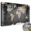 Bundle Leinwandbild - Weltkarte Graphit - Pinnwand 150x100 Luxus, Deutsch|Bundle Canvas Art - World Map Graphite - Pinboard 150x100 Luxus, German