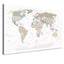 Bundle Slim Line Leinwandbild - World Map White - Pinnwand 100x70, Deutsch