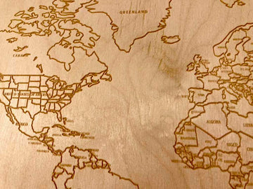 Holz Weltkarte Entdecker