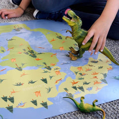 Weltkarte Dinosaurier - Jura Zeit