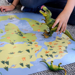 Weltkarte Dinosaurier - Kreide Zeit