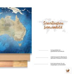 Deine Australienkarte Meerestiefe ist stabil konstruiert und ist optimal zum Pinnen Deiner Reiseziele.