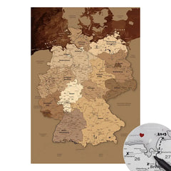Deine Deutschlandkarte Antik als stilvolles Poster.