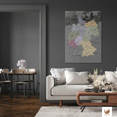 Egal in welchen Raum Du Deine Deutschlandkarte Edelgrau platzierst, sie wird immer die Blicke auf sich ziehen.