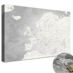 Leinwandbild - Europakarte Champagner - Pinnwand