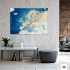 Magnetisches Glasbild – Europakarte Meerestiefe